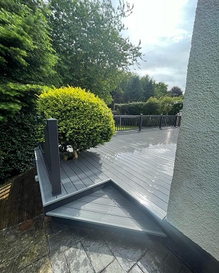 composite decking grey installation