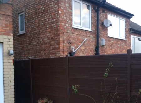 walnut PVC fencing